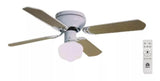 Ventilador de techo Megaluz CF1135-42 blanco con 4 aspas color café de madera, 106 cm de diámetro 110 V