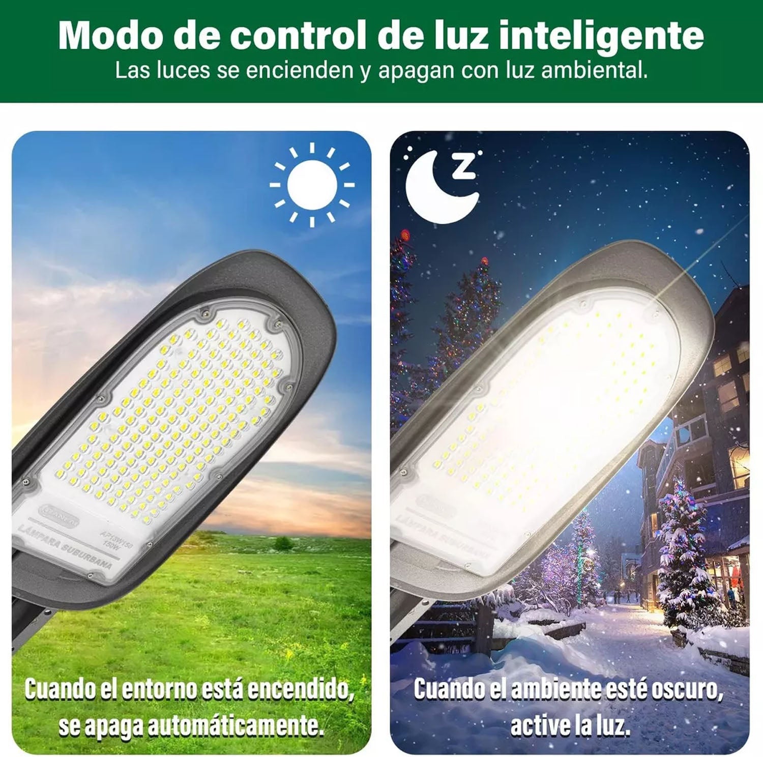 2PZ  Lámpara Suburbana Slim De 150w Con Fotocelda 7000k 11000lm