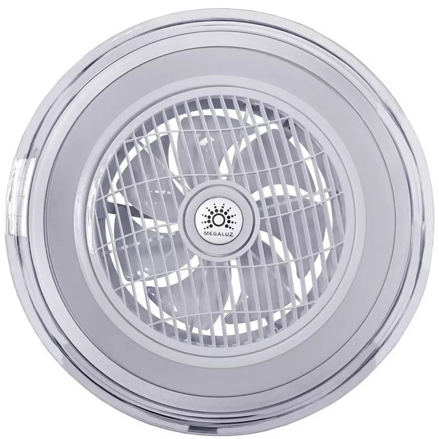 Ventilador de techo Megaluz F60061 blanco, 12" de diámetro 127 V