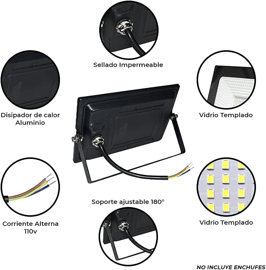 10pzs Reflector LED Exterior 30w Resistente al Clima IP 66