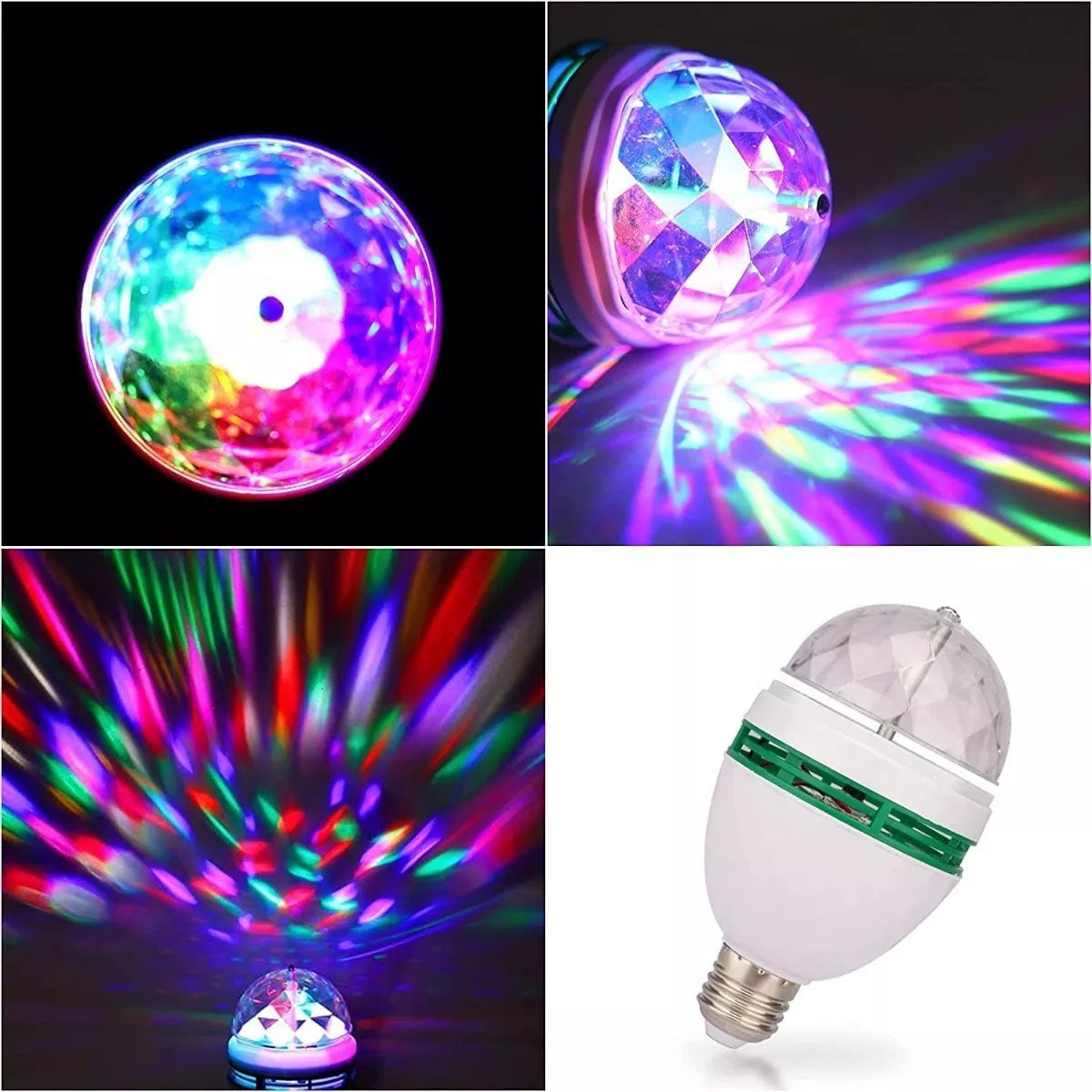 10pzs Foco Led Giratorio Multicolores Fiesta Rgb Disco Party