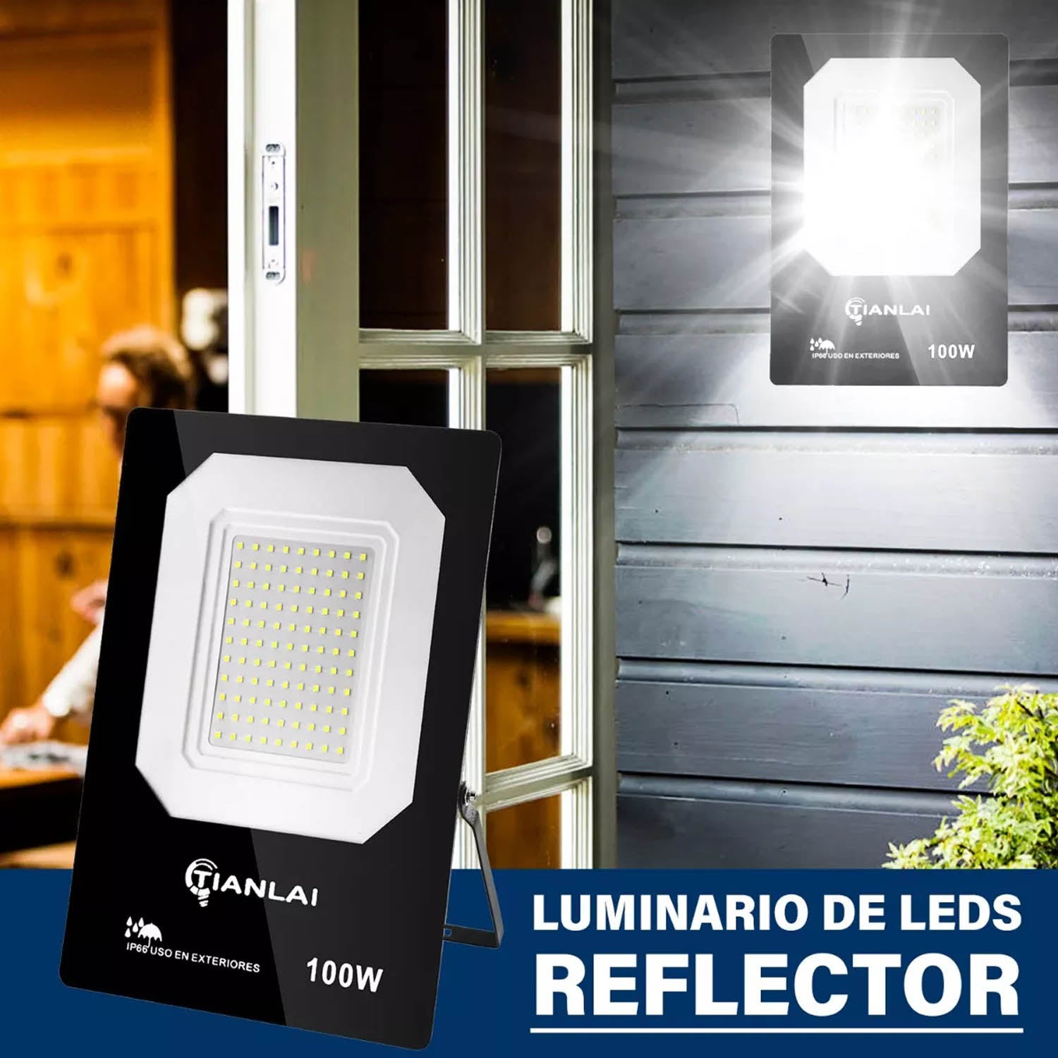 10p Reflector Slim 100w Ultra Delgado 9000lm Luz Blanca Ip66