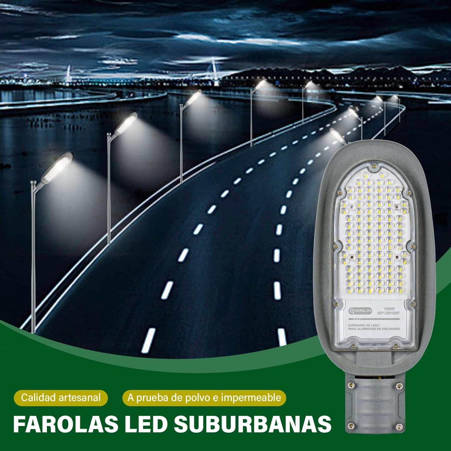 Lampara Para Exterior Led Suburbana 100w Max Potencia Ip65