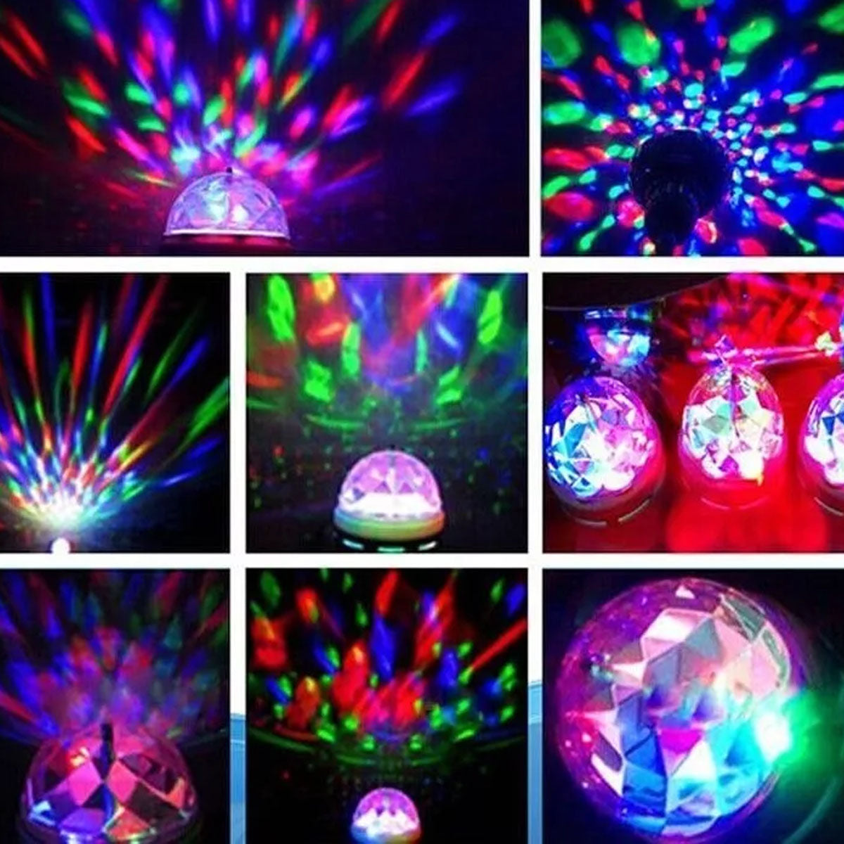 20pzs Foco Led Giratorio Multicolores Fiesta Rgb Disco Party