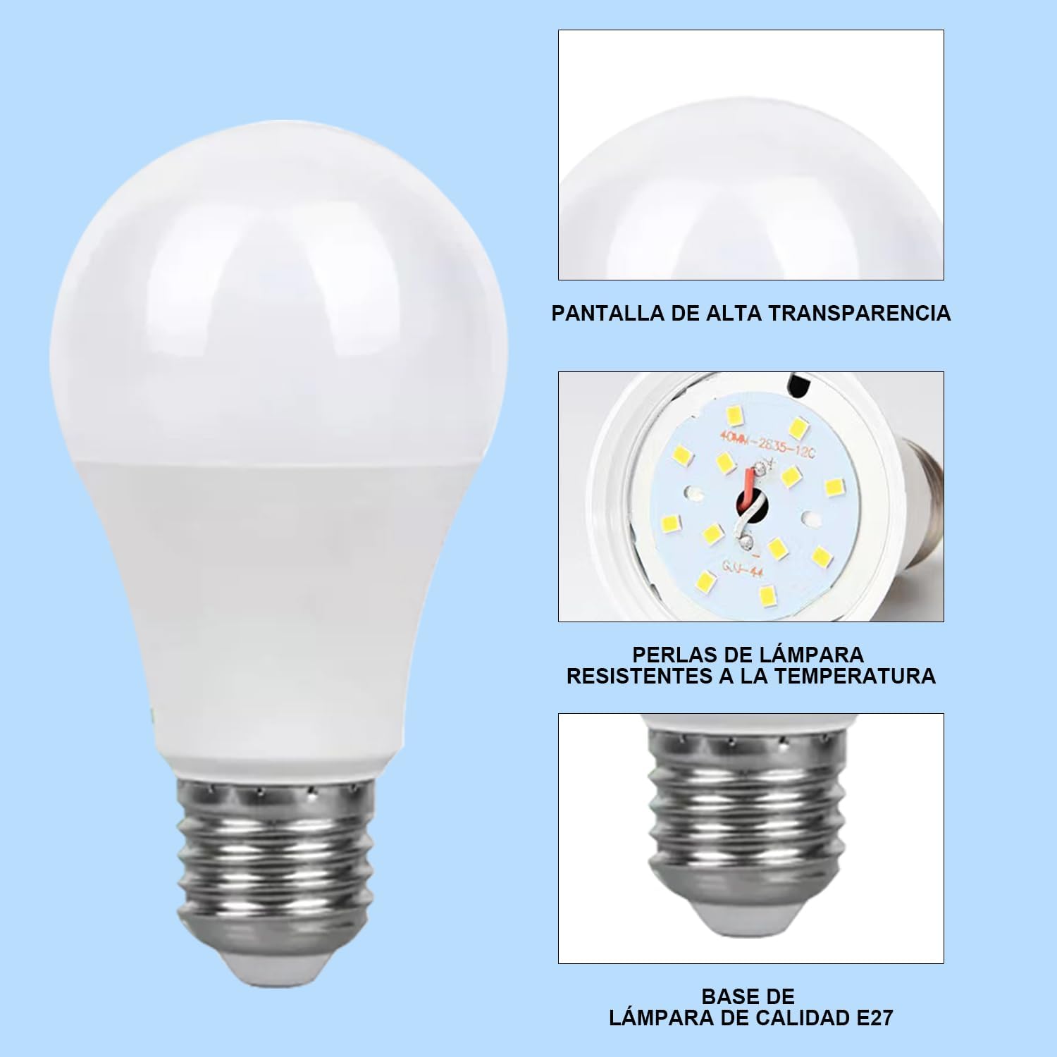 Focos 10w 6500k Led Ahorrador E27 Luz Blanco700lm Tanlai