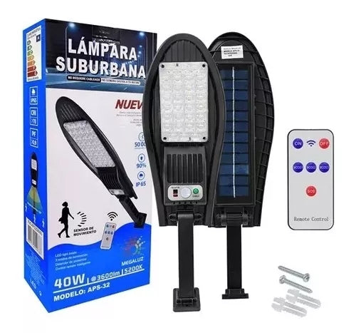 2 Pack Lámpara Suburbana Led 40w Solar Sensor Control Remoto Color Negro3