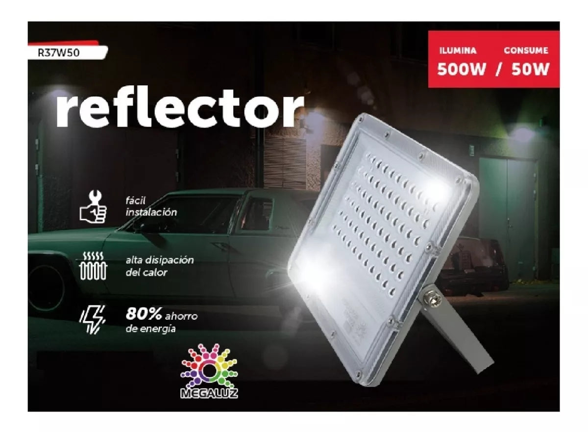 2 Pack Reflector Led Alta Potencia 50w Ip65 Uso Exteriores