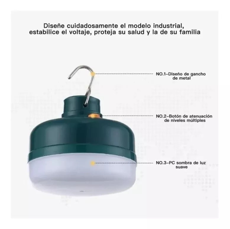 Foco Led Emergencia 24w Recargable Portatil C/iman Megaluz