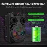 Bocina Bluetooth Inalámbrica Link Bits 8 Luz Rgb Color Negro