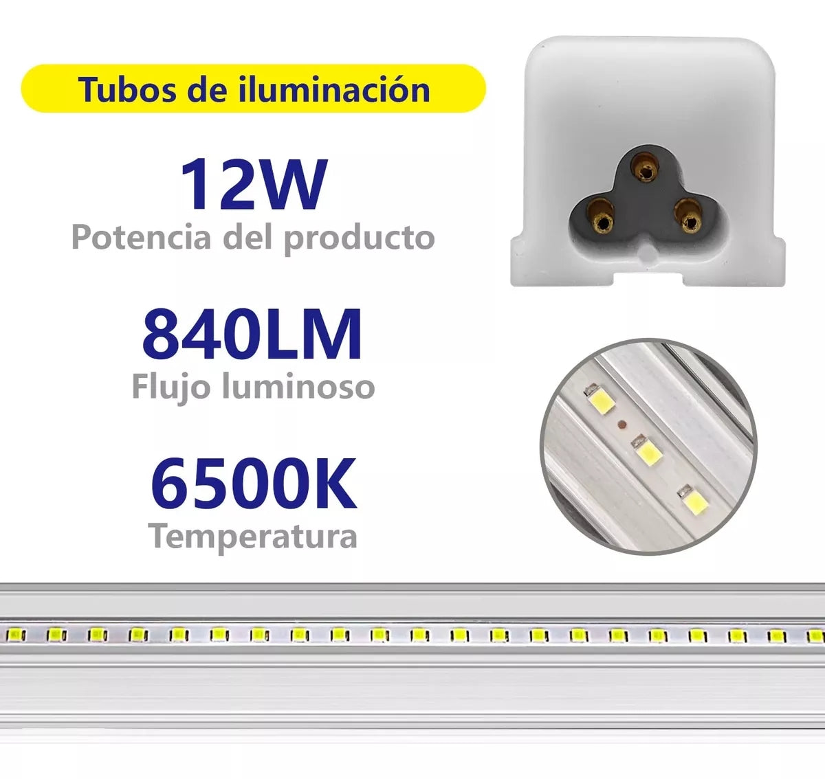 Megaluz Tira De Luz Tubo Led 60cm 12w 840lm Luz 60cm12w02