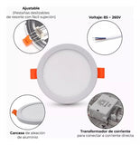 12pz Lampara techo led empotrable 9w ajustable de energía