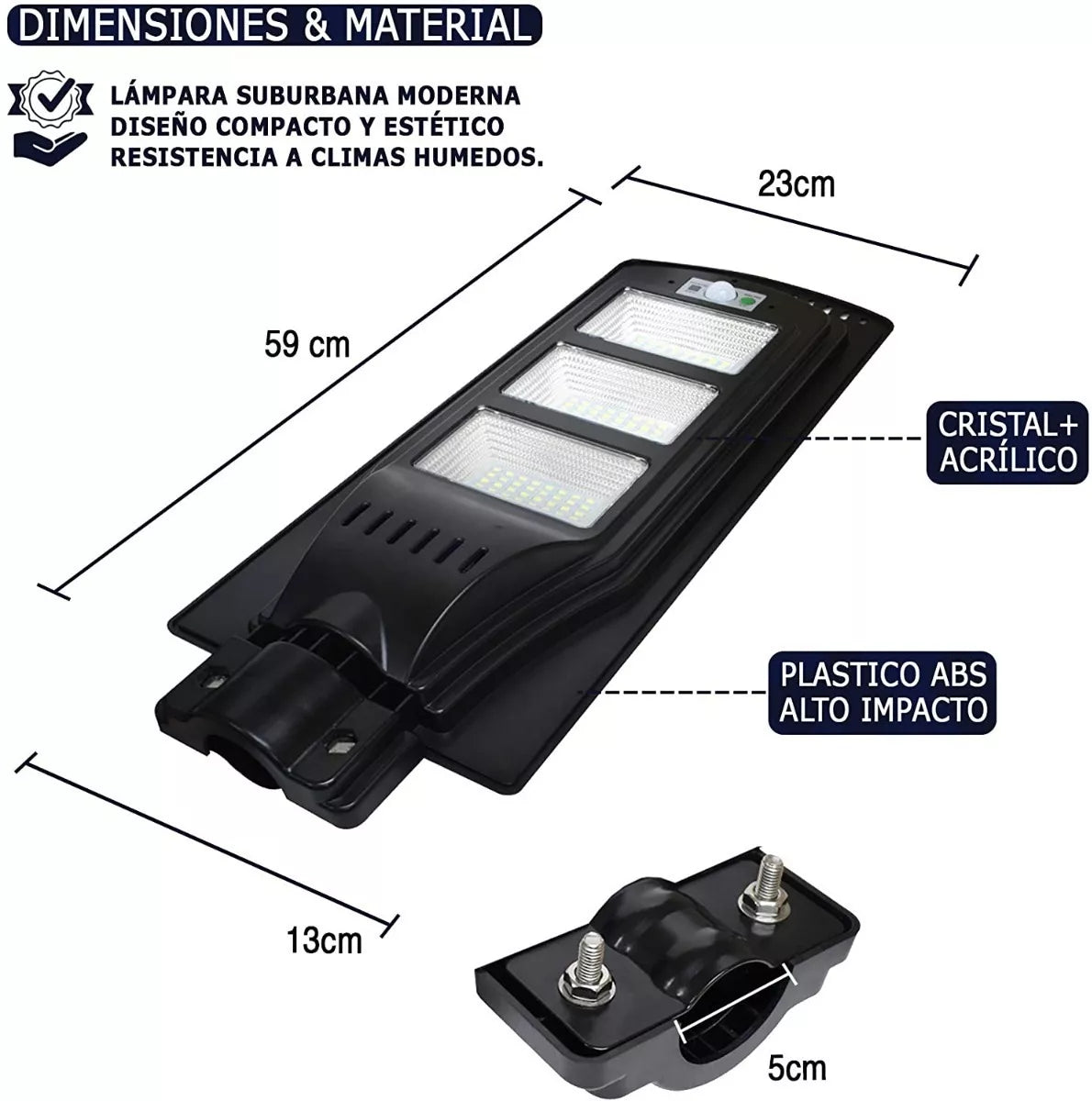 Lampara Solar Suburbana Led Con Control Remoto 60w C4s