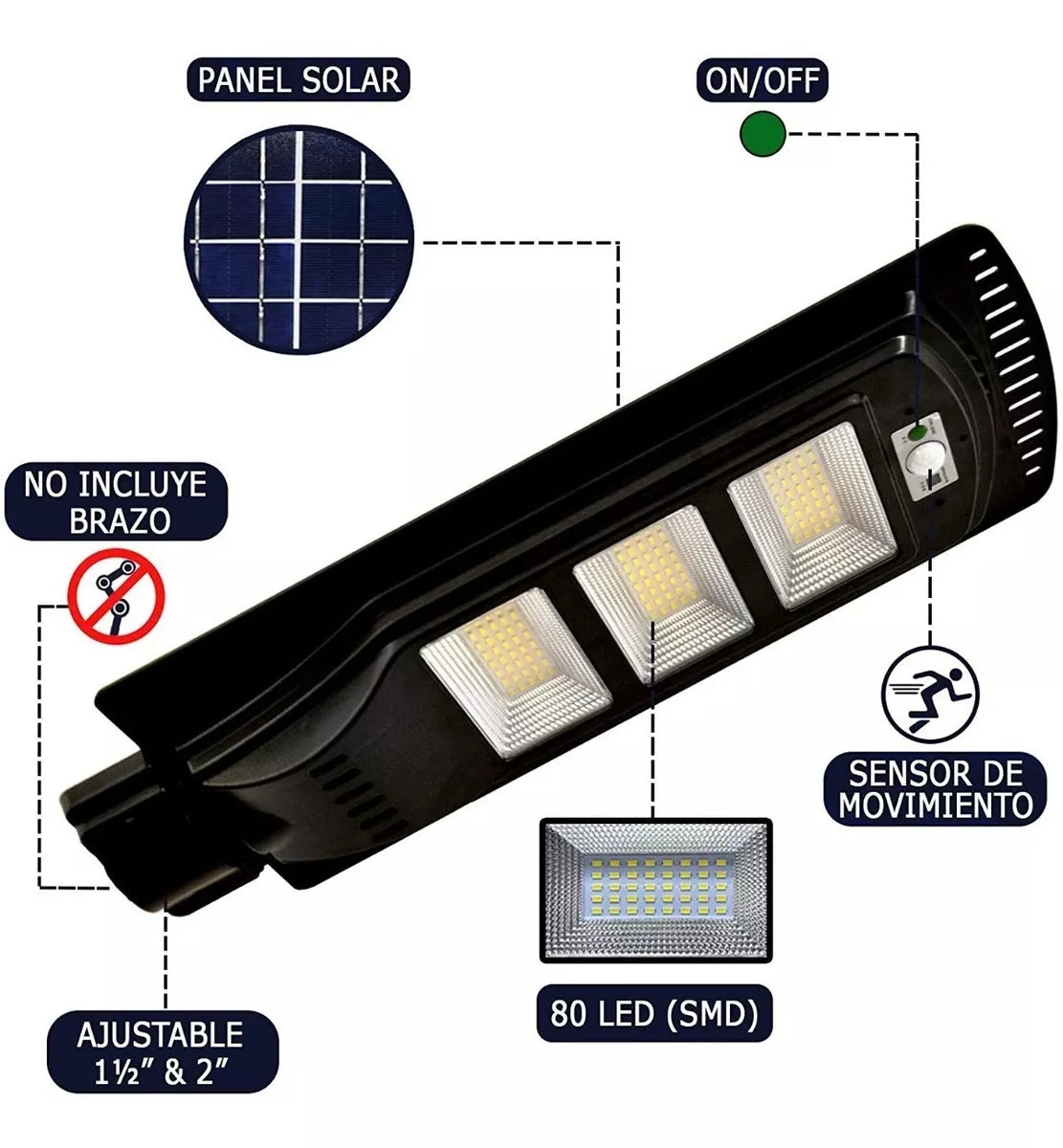 Lampara Solar Suburbana Led Con Control Remoto 60w C4s