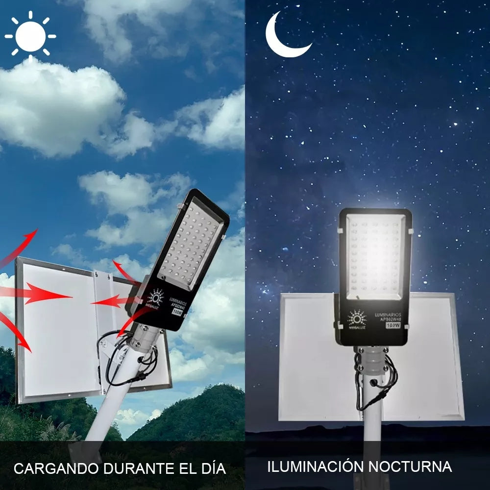 Lampara Suburbana Solar Led P/exterior 100w 9000lm Ip65