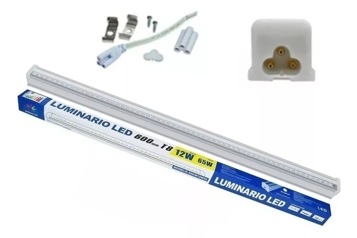 10pz Tubo De Luz Led Para Armario Megaluz 60cm 12w 60cm12w02