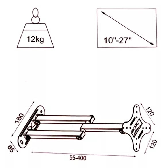 Soporte Articulado Con Brazo Largo. Pantallas De 10 A 27