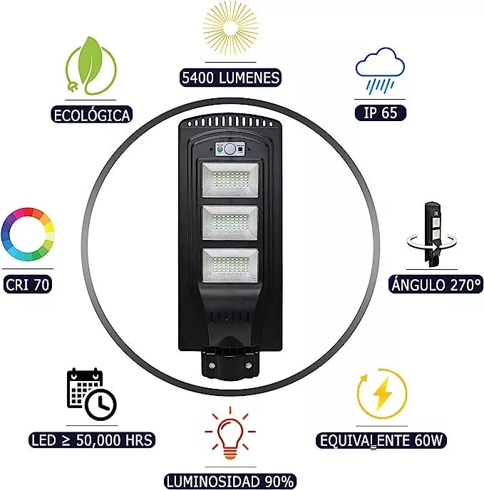 Lampara Solar Suburbana Led Con Control Remoto 60w C4s