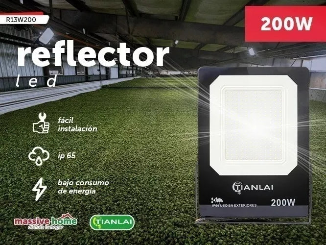 2 Pz Reflector Led 200 Watts Ultradelgado Ip66 Luminosidad